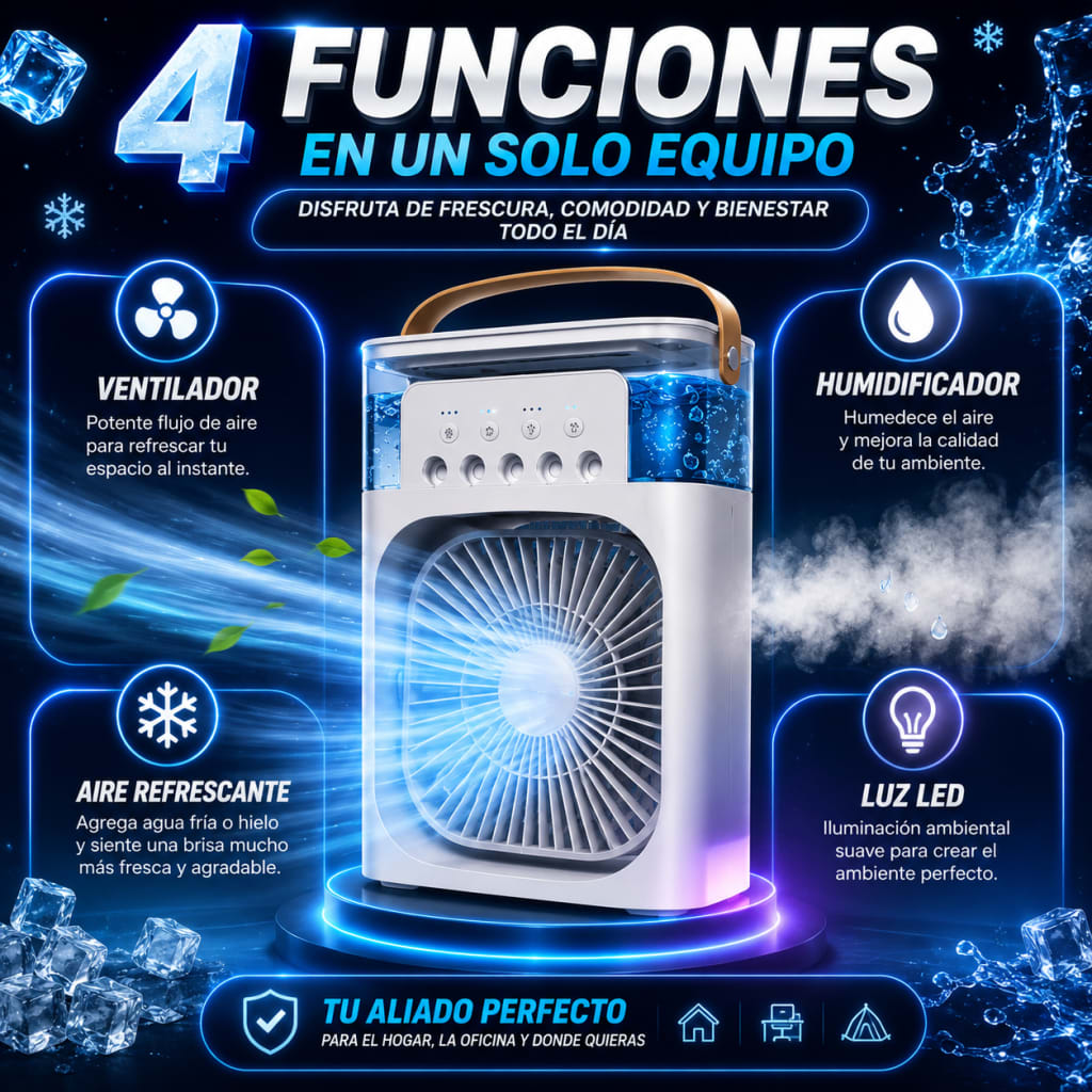 Ventilador humidificador con luces