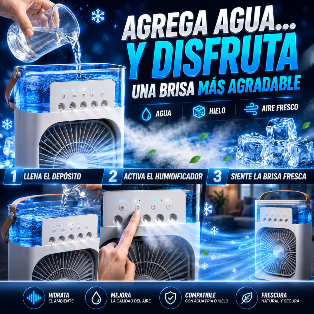 Ventilador humidificador con luces